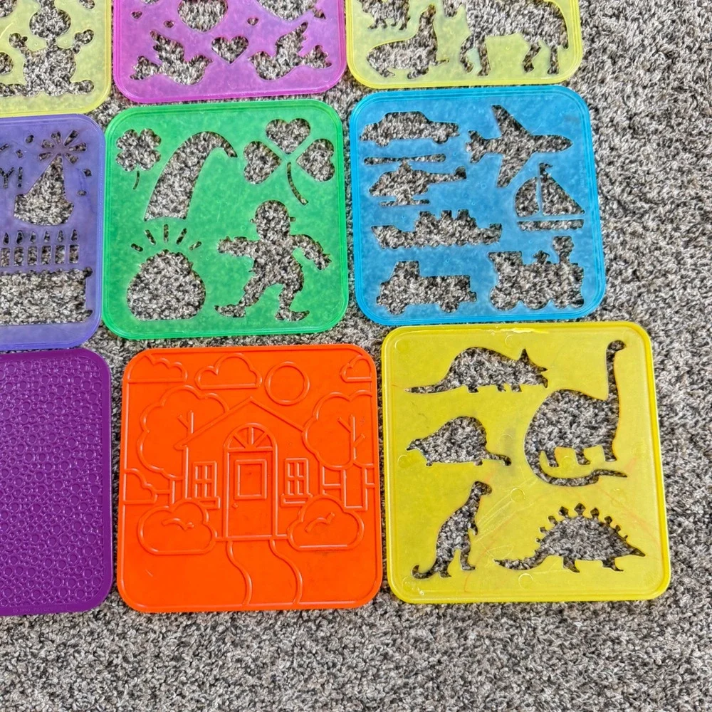 Vintage Tupperware Stencils Rub On Transfers Lot of 12 Kids Craft Art MultiColor